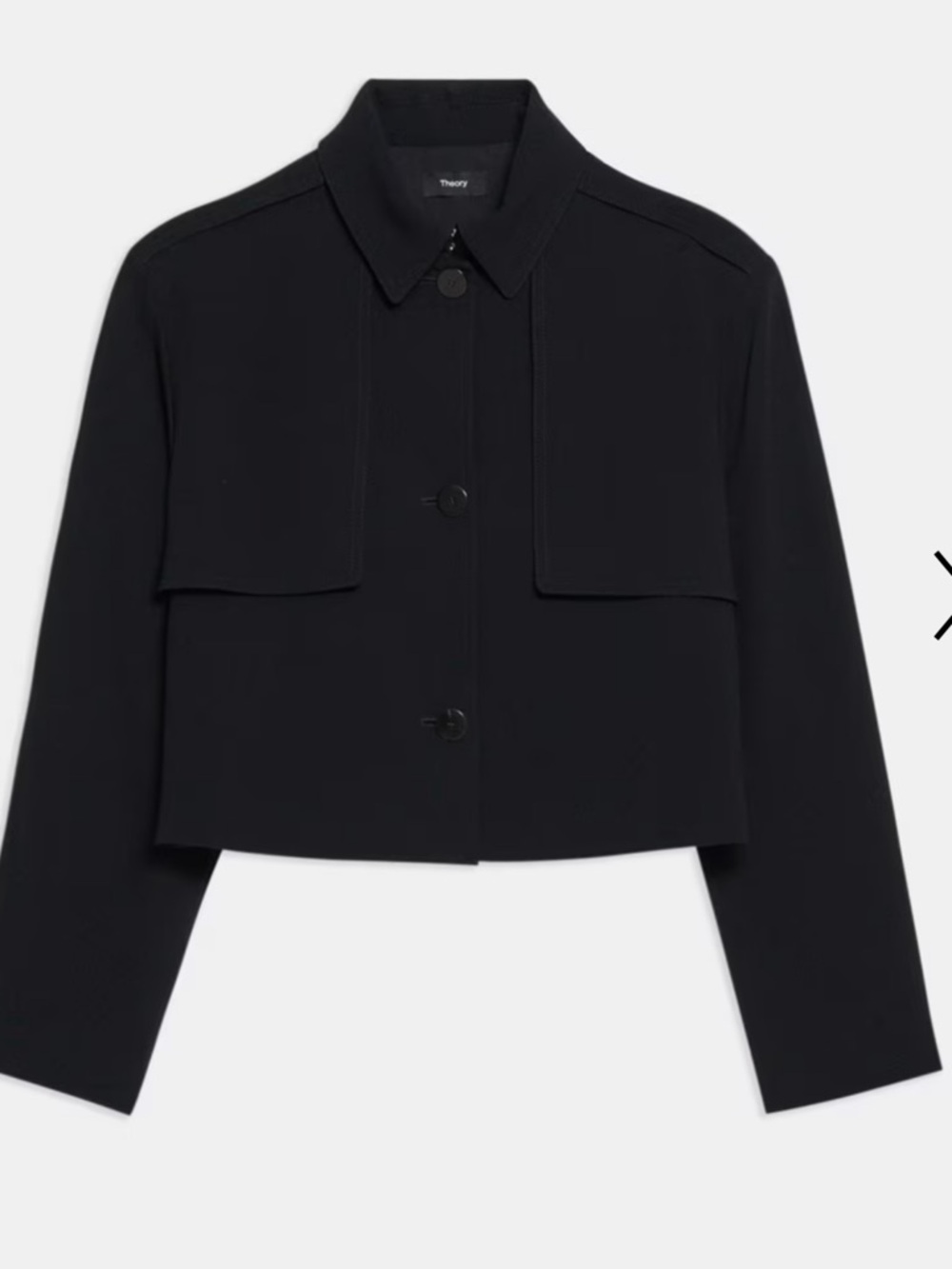 Theory Cropped Trench Coat in Admiral Crepe unworn